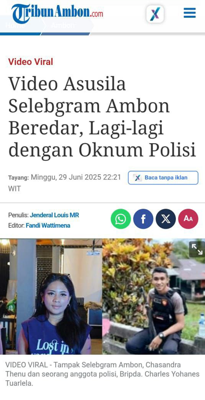 Viral Oknum Polisi & Selebgram Ambon Jadi Sorotan!